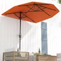 Outsunny 2m Half Parasol Umbrella - Orange - 8
