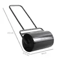 Outsunny 38L Fillable Cylinder Steel Lawn Roller - Black - 3