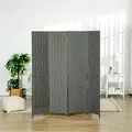 HOMCOM 4-Panel Room Dividers, Wave Fibre Freestanding Folding Privacy Screen Panels, Partition Wall Divider for Indoor Bedroom Office, 170 cm, Grey - 7