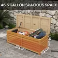 Outsunny 292L Outdoor Storage Box, Wooden Deck Box Garden Storage Container for Balcony, Porch, Poolside, Light Brown - 4