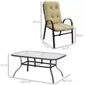 Outsunny Seven-Piece Garden Dining Set with Cushions - Beige - 3