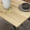 HOMCOM Square Dining Set for 4 Persons, Table, Chairs and Bench Included, Natural Wood Effect - 9