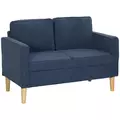 HOMCOM Small Two-Seater Corduroy Sofa - Blue - 1
