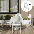 Outsunny Set of Four Foldable Outdoor Chairs - White - 7