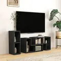 HOMCOM Three-Block Modular TV Stand - Black Wood-Effect - 2