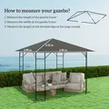 Outsunny 3 x 3(m) Gazebo Canopy Replacement Cover, Garden Gazebo Roof Replacement with Drain Holes, Water Resistant PVC Coating, 370g/㎡, UPF30+, TOP COVER ONLY, Grey - 3