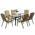 Outsunny Seven-Piece Garden Dining Set with Cushions - Beige - 1
