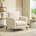 HOMCOM Linen-Look Armchair - Beige - 2