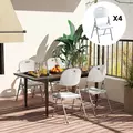 Outsunny Set of Four Foldable Outdoor Chairs - White - 9