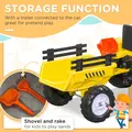 HOMCOM Kids Ride on Tractor with Back Trailer, Shovel & Rake, Horn, Four Wheels Tractor Toy for Child Toddler - 7