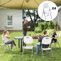 Outsunny Set of Four Foldable Outdoor Chairs - White - 2