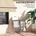 Outsunny Set of Four Foldable Outdoor Chairs - White - 4