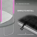 SPORTNOW 10ft Trampoline Net Replacement with 6 Plastic Pole Covers, Weather-Resistant Trampoline Netting Replacement with Zipped Entrance, Poles Not Included, Pink - 6