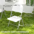 Outsunny Set of Four Foldable Outdoor Chairs - White - 5