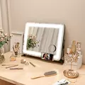 HOMCOM LED Light Tabletop Makeup Mirror, with Adjustable Settings - 2