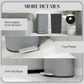 HOMCOM 30L Metal Kitchen Bin, with Soft-Close Lid - Grey - 7