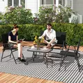 Outsunny Four-Piece Metal Garden Sofa Set - Black - 2