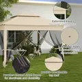 Outsunny 3 x 3(m) Pop Up Gazebo, Double-roof Garden Tent with Netting and Carry Bag, Party Event Shelter for Outdoor Patio, Cream White - 7