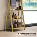 HOMCOM Three-Shelf Bamboo Storage Unit, with Towel Racks - Natural Finish - 7