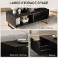 HOMCOM Elegant Marble Effect Storage Coffee Table - Black - 5