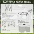 Outsunny 3 x 3(m) Pop Up Gazebo, Double-roof Garden Tent with Netting and Carry Bag, Party Event Shelter for Outdoor Patio, Cream White - 5