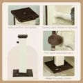 PawHut 81cm Cat Scratcher, Vertical Full Scratcher w/ Natural Sisal Rope, Hanging Ball, Soft Plush - Brown - 5