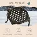 Outsunny 3 Piece Garden Bistro Set Aluminium Outdoor Furniture Set for 2 Patio Chairs and Table with Umbrella Hole Bronze Tone - 6