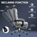 Vinsetto Office Chair with Footrest, Double Padding Ergonomic Desk Chair with 6-Point Vibration Massage and Back Heating, Microfibre Fabric with 135° Reclining Back, Grey - 6