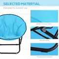 Outsunny Camping Moon Chair, Portable Folding Camping Chair for Adults with Wide Padded Oxford Seat for Outdoor Camp, Travel, Fishing, Beach, Blue - 6