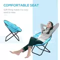 Outsunny Camping Moon Chair, Portable Folding Camping Chair for Adults with Wide Padded Oxford Seat for Outdoor Camp, Travel, Fishing, Beach, Blue - 4