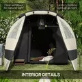 Outsunny Four Man, Two Room Blackout Tent, with Accessories - Khaki - 7
