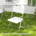 Outsunny Set of Two Foldable Outdoor Chairs - White - 5
