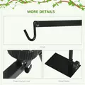 PawHut Adjustable Height and Length Reptile Lamp Stand Holder with Hook Hanging, Base - Black - 6