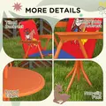 Outsunny Kids Picnic Table and Chair Set, Cowboy Themed Outdoor Garden Furniture w/ Foldable Chairs, Adjustable Parasol - 8