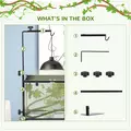 PawHut Adjustable Height and Length Reptile Lamp Stand Holder with Hook Hanging, Base - Black - 7