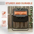 Outsunny 160L 360° Rotating Dual Chamber Composter - Orange - 7