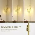 HOMCOM 3-Light Floor Lamp, 170cm Industrial Dimmable Standing Lamp with Steel Wire Cage Lampshades for Living Room, Bedroom, Dining Room, Study, Bulb Not Included, Gold Tone - 4