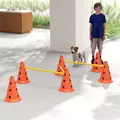 PawHut Dog Agility Equipment Set of Six Cones, Six Poles with Carry Bag, Three-Piece Adjustable Height Jumping Obstacles Orange - 9
