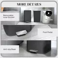 HOMCOM 20L Modern Boxy Metal Home Kitchen Bin - Black - 7