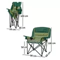 Outsunny Portable Padded Camping Chair, with Bag - Olive Green - 3