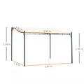Outsunny 4 x 3 Meters Canopy Metal Wall Gazebo Awning Garden Marquee Shelter Door Porch - Cream - 3