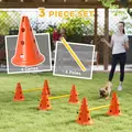 PawHut Dog Agility Equipment Set of Six Cones, Six Poles with Carry Bag, Three-Piece Adjustable Height Jumping Obstacles Orange - 4