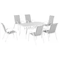Outsunny Seven-Piece Outdoor Dining Set - Grey - 1