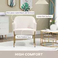 HOMCOM Fabric Accent Chair, Modern Armchair with Metal Legs for Living Room, Bedroom, Home Office, Cream - 4