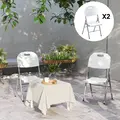 Outsunny Set of Two Foldable Outdoor Chairs - White - 6