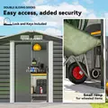 Outsunny 7 x 4ft Garden Shed, Easy to Assemble, Upgraded Galvanised Steel Frame with Foundation Kit, Double Doors with Lock, Outdoor Metal Shed with Vents and Gloves, Garden Storage Shed, Dark Grey - 6