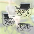 Outsunny Four-Piece Portable Picnic Table Set - Grey - 3
