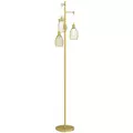 HOMCOM 3-Light Floor Lamp, 170cm Industrial Dimmable Standing Lamp with Steel Wire Cage Lampshades for Living Room, Bedroom, Dining Room, Study, Bulb Not Included, Gold Tone - 1