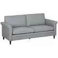 HOMCOM 3 Seater Sofa, Modern Fabric Sofa Couch with Spring Cushion, Rubber Wood Legs, 191cm Upholstered Settee for Living Room, Bedroom, Home Office, Guest Room, Grey - 1