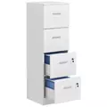 HOMCOM Four-Drawer Lockable Filing Cabinet - White Wood Effect - 1